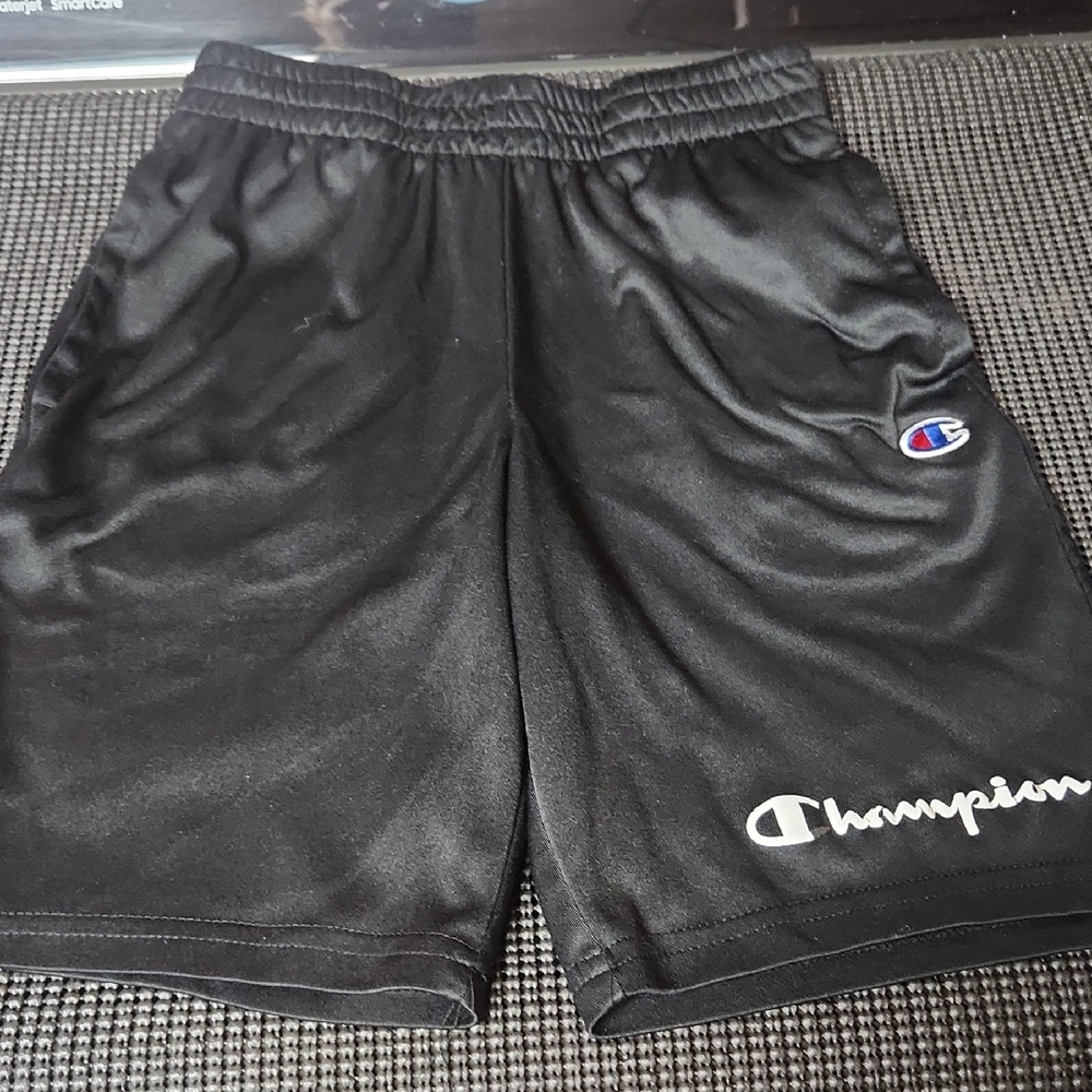Champion Black Logo Athletic Shorts